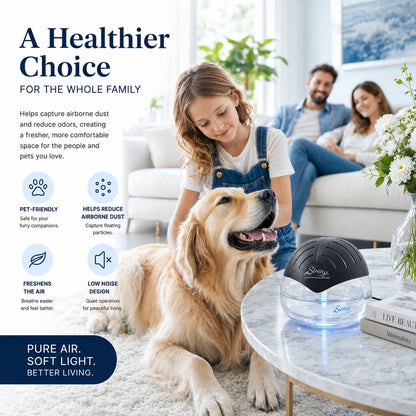 🌿 Water-Based Air Purifier & Essential Oil Diffuser with 7-Color LED Light, Compact Home Air Freshener for Pet, Smoke & Everyday Odors