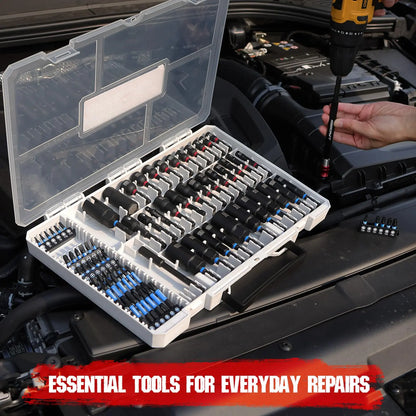 41/59/80-Piece Magnetic Impact Nut Driver Set – SAE & Metric Socket Bits, Adapters, Extensions, Wing Nut Driver & Universal Sockets