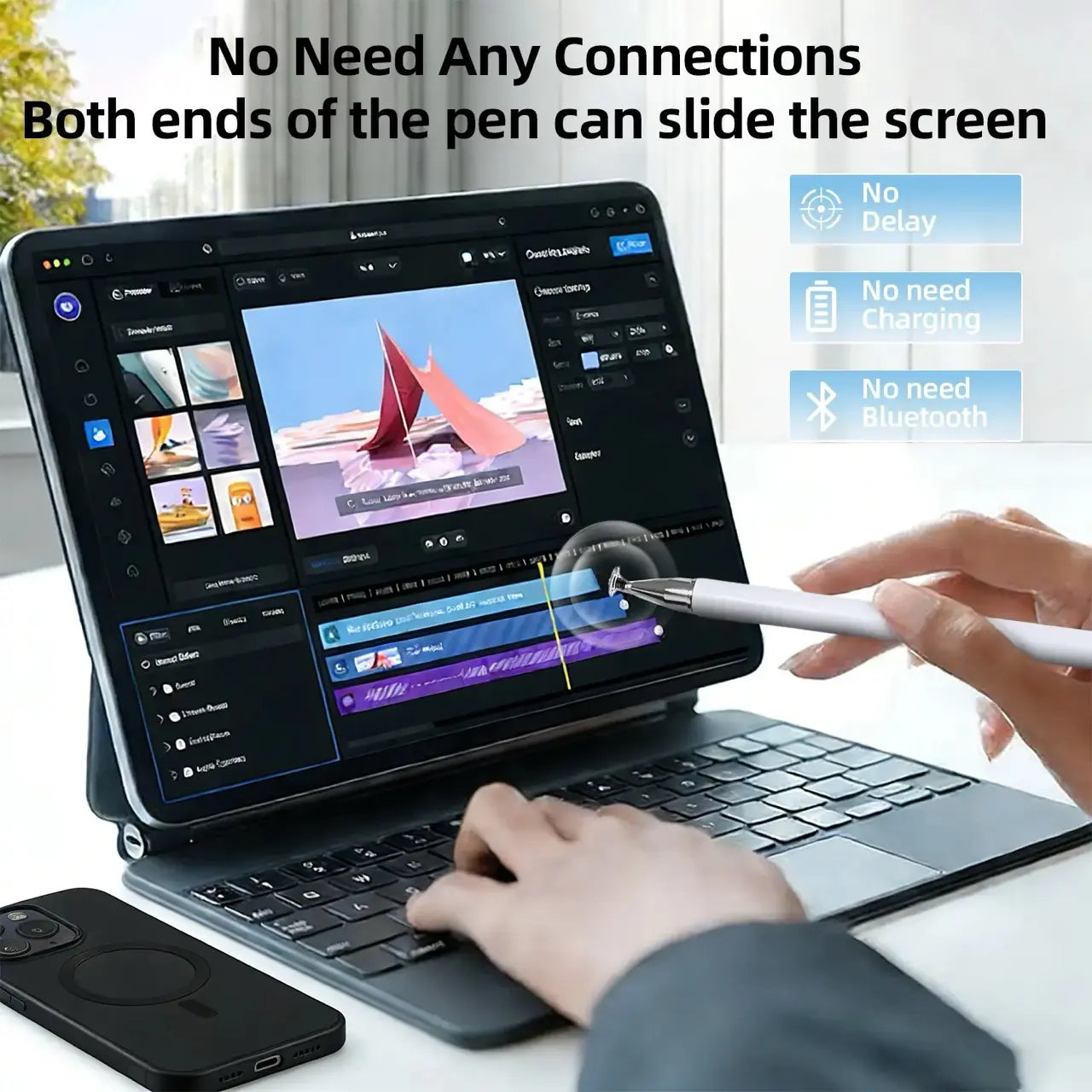 3-in-1 Stylus for Tablets & Phones