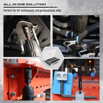 41/59/80-Piece Magnetic Impact Nut Driver Set – SAE & Metric Socket Bits, Adapters, Extensions, Wing Nut Driver & Universal Sockets